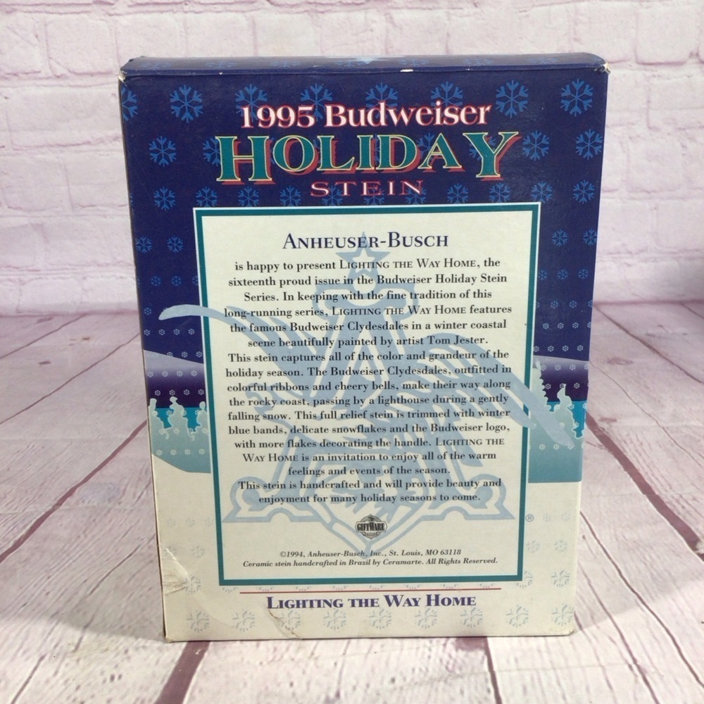 Vintage Budweiser 1995 Lighting The Way Holiday Stein with COA and Box - Picture 9 of 12